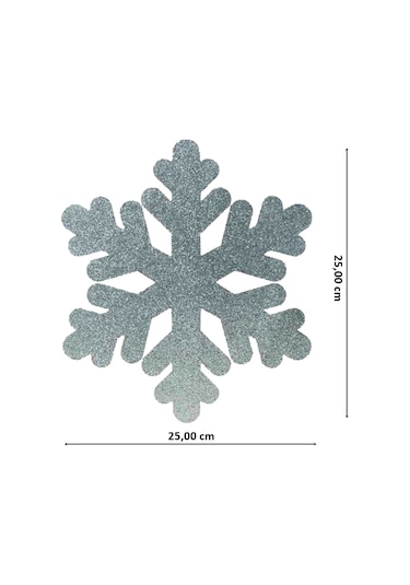 Yılbaşı Kar Tanesi Dekor Strafor Süs. 25 Cm - Gümüş