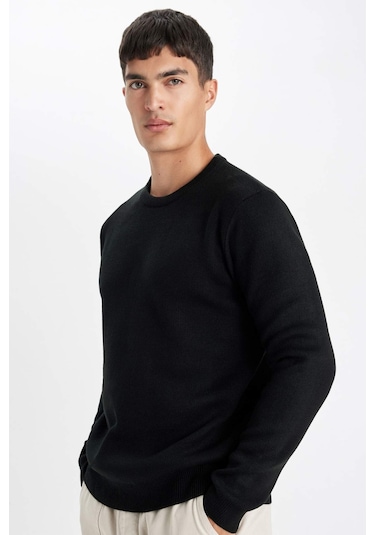 DeFacto Standart Fit Normal Kesim Bisiklet Yaka Basic Düz Triko Kazak D1967AX24AUBK27 DeFacto Standart Fit Normal Kesim Bisiklet Yaka Basic Düz Triko Kazak D1967AX24AUBK27