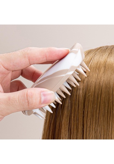 Suntek Saç Derisi Masaj Aleti Yıkama Bakım Fırçası Ev Banyo Kahve Rengi