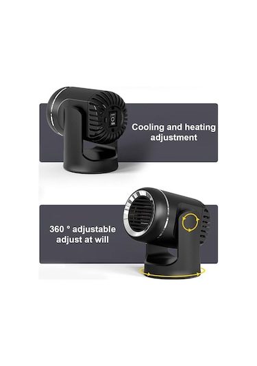 Beyaz Seametal 12v Oto Kaloriferi Taşınabilir Hava Isıtma Fanı Enerji Tasarrufu Hızlı Isıtma Buz Çözücü Buğu Çözücü 2 İn 1 Pano Isıtıcı Fanı Kombo