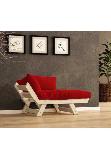 Woodesk Adalar Masif Natural-kırmızı Renk Berjer Cpt8145-140