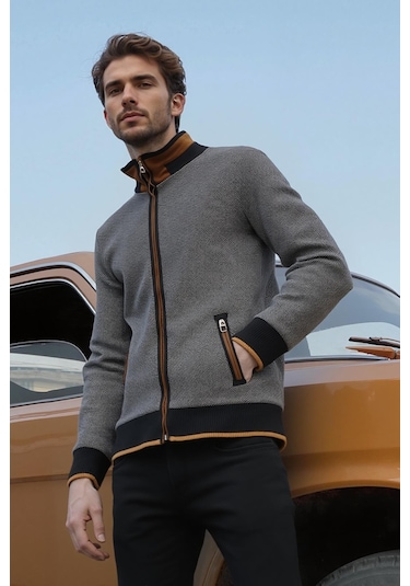 9021 Dewberry Erkek Sweatshırt-noktalı Siyah Noktalı Siyah