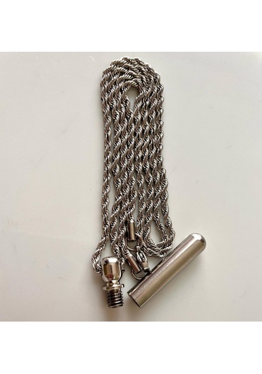 Gns Aksesuar Burgu Çelik Kapağı Açılan Bar Uç Unisex Kolye