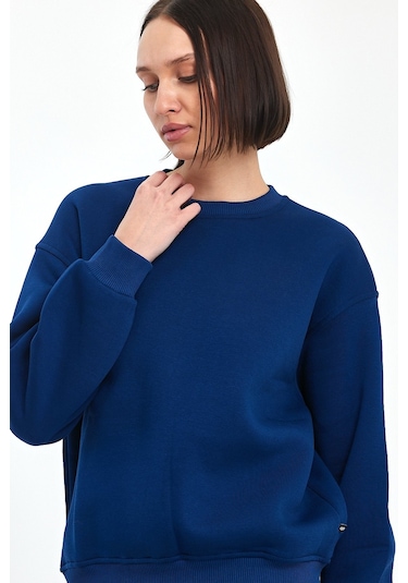 Odda Bisiklet Yaka Sweatshirt Lacivert