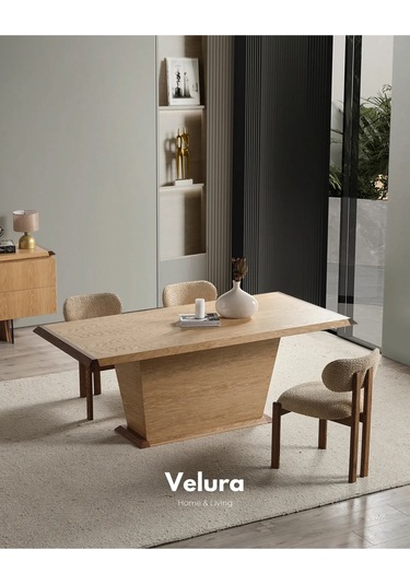 Beliz Yemek Odası Takımı Yemek Masası + 4 Adet Sandalye Kahverengi