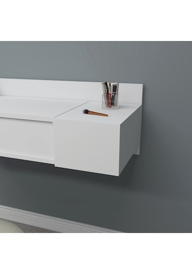 Arnetti Zakkum Aynalı 2 Raflı Dekoratif Makyaj Masası Beyaz