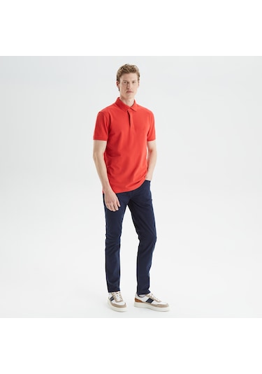Nautıca Erkek Kırmızı Slım Fıt Kısa Kollu Polo K35062T 6Ro Kırmızı