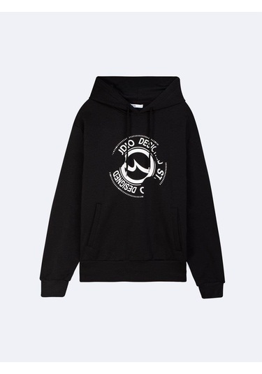 Little Big Ltb Bayena Baskılı Kapişonlu Sweatshırt Siyah