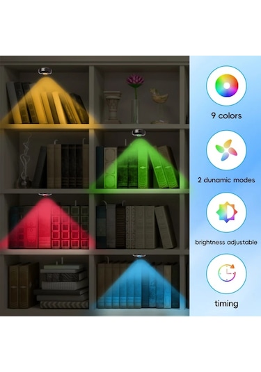 Xuweiwei 6 Adet Disk Işıklar Led Işıklar Dolap Altı Işıkları Şarj Edilebilir 1000mah Pil Rgb Işıklar Usb Şarj Ahşap