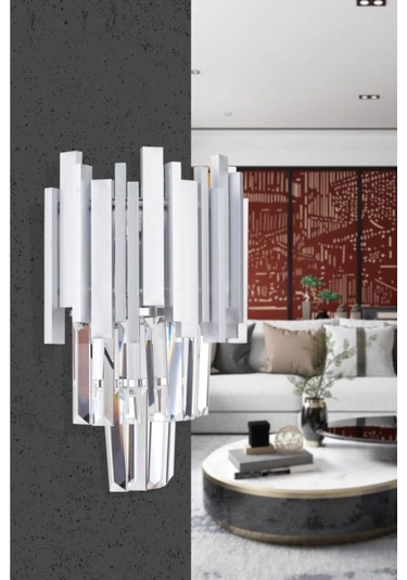 İstanbul Avize Vera Gümüş Lüx Tabut Taşlı Aplik