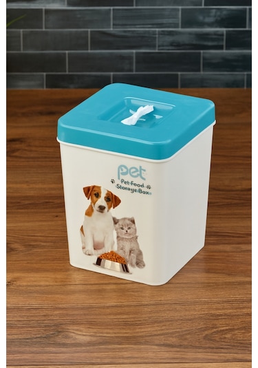Evcil Hayvan Kedi Ve Köpek Mama Saklama Kabı- Mavi