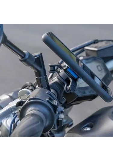 Ranyeek Motorcycle Ve Bisiklet İçin Sürüş Telefon Tutucusu - Yüksek Frekanslı Titreşim Filtreleme Ve Tamponlama Özelliği - Siyah Abs Malzeme Siyah
