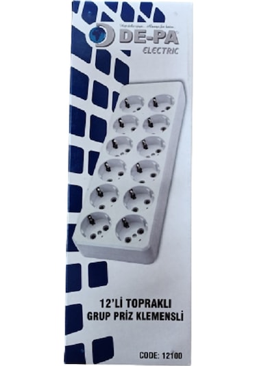 12'li (ONİKİLİ) Topraklı Klemensli Grup Priz