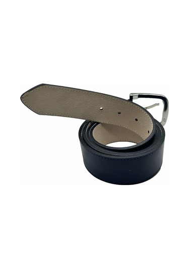 Hakiki Deri Çift Katlı Erkek Kemer Şık Ve Dayanıklı Lacivert Siyah