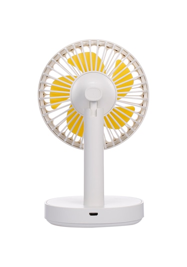 Ranyeek Usb Şarjlı Fantezi: 3 Hızlı, Led Işıklı, Açı Ayarlanabilir, Pil Dahil, Taşınabilir Soğutucu - Beyaz