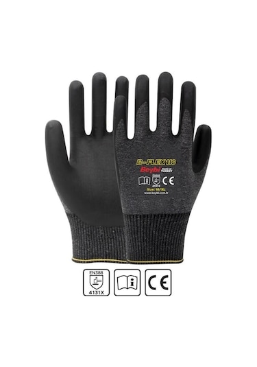 Beybi B-flex110 Köpük Nitril Kaplı Eldiven Gri Siyah