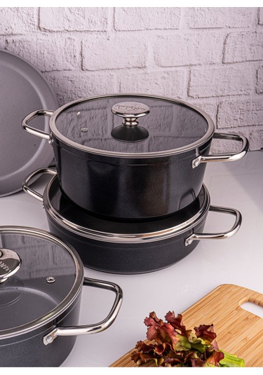 Tencere Seti Voyage Tencere Seti Siyah Siyah