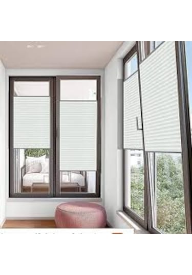 Beyaz 09-01 Plise Perde - Katlanır Cam Balkon Perdesi Beyaz