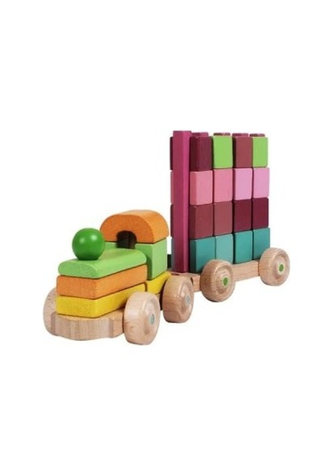 Mr. Quokka Ahşap Tren - 16 Küp Bloklu