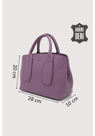Hakiki Deri Kadın El Çantası Mürdüm Smr9226 Mürdüm