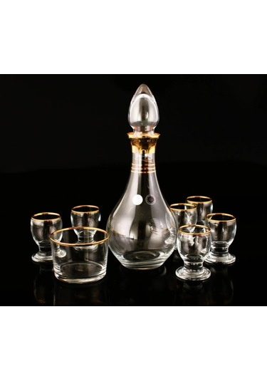 752-309 Zemzem Takımı Ağız Cidar Altın Dekor 8 Parça 6 Kişilik Altın