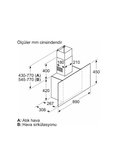 Siemens LC95FCJ00T Duvar Tipi Davlumbaz 90 CM