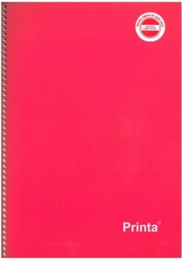 Ekofis Pirinta defter 160 Yp Çizgili A4 Spiralli PP.Kap. Kırmızı
