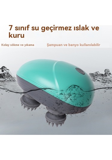 Ikkb Yeni Kafa Elektrikli Silikon Kafa Derisi Masajı Gri