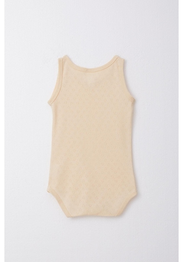 Breeze Erkek Bebek Çıtçıtlı Atlet Zıbın Body Jakarlı 9 Ay-3 Yaş, Krem Krem