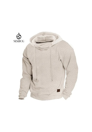 Yeni Uzun Kollu Kapüşonlu Erkek Sweatshirt'ü Bej
