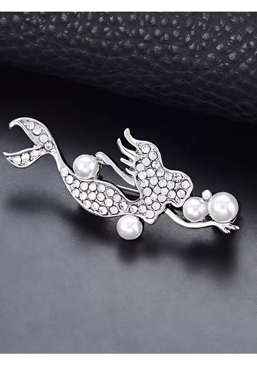 Bijoubijou Takı Broş Denizkızı 245830385 Gri