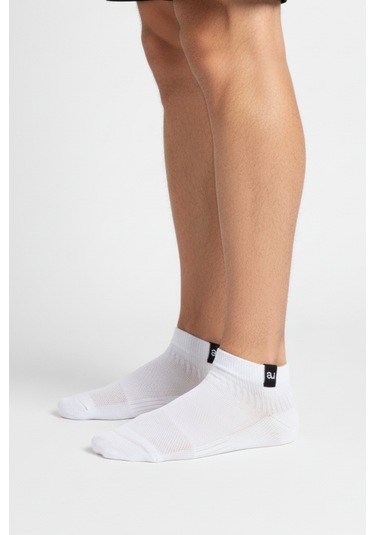 Allunique Coolmax Beyaz Yarım Havlu Dikişsiz Unisex Patik Spor Çorabı Beyaz