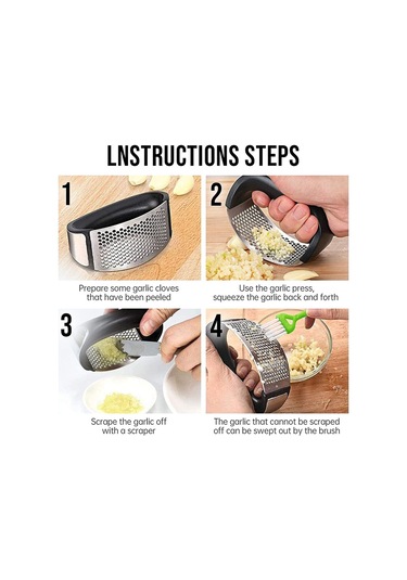 Paslanmaz Çelik Sarımsak Presi Ev Tipi Manuel Sarımsak Presi Ünitesi Mutfak Presi Zencefil Sarımsak Aletleri Mutfak Aksesuarları Diğer