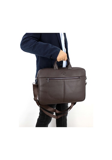 KAHVERENGİ  ASKILI DOSYA EVRAK 15,6 İNÇ LAPTOP VE EVRAK ÇANTASI Kahverengi