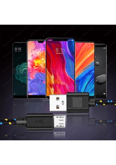 Mikro Usb Kablosu 2.4a Hızlı Şarj Cep Telefonu Şarj Tarih Kablosu Samsung Uyumlu Red Micro Usb 0.5m Diğer