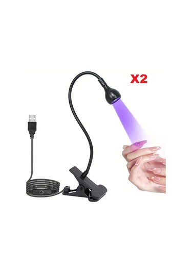 Xurunkeji Taşınabilir Ev Tırnak Lambası Led Tırnak Kurutucusu Tırnak Kürleme Lambası Siyah Kaz Boynu Ve Jel Tırnaklar İçin Uygun Klipsli