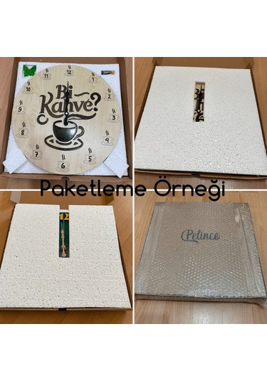 Çocuk Odası Duvar Saati - Epoksi Reçine Kaplamalı - Dinozor Ailesi - 40 Cm Ahşap