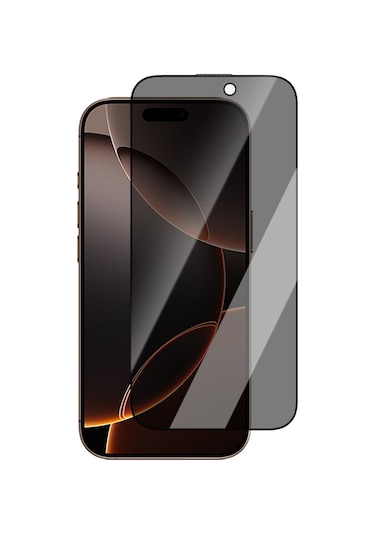 İphone 16 Plus Uyumlu Caseworld 0.25mm Privacy 3d Cam Ekran Koruyucu Uygulama Aparatlı Siyah