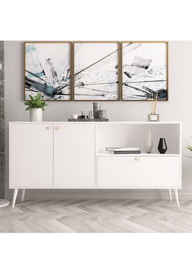 Floradesign Konsol / Konsol / Çok Amaçlı Dolap 160 Cm Beyaz