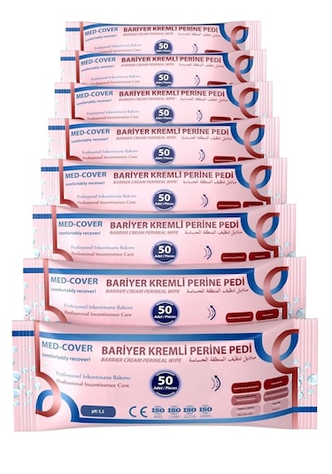 Med-cover Bariyer Kremli Perine Temizleme Pedi 50'li 8 Adet