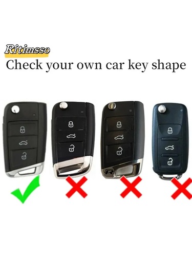 Volkswagen Golf 7 7.5 - Seat - Skoda 2015 Üzeri Anahtar Uclu Siyah Karbon Anahtar Kılıfı