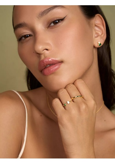 Miestilo 925 Ayar Gümüş Kaplama Ayarlanabilir Yüzük 242019923 Beyaz