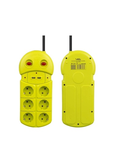 Vea Ve-970usb 2xusb'li 1.5 Metre 6'lı Akım Korumalı Grup Priz