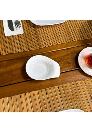 Alezy 661 Göreme Melamin Termostar Mat Kulplu Sosluk 12 Cm Beyaz