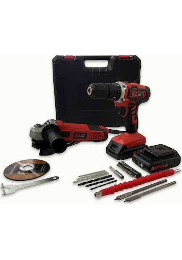 Kleco KETM1875 750 W115 MM Avuç Taşlama + 18 V 10 MM Şarjlı Matkap