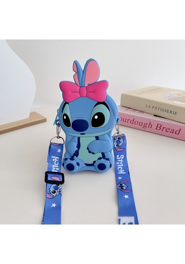 Mınıso Disney Dikiş Çocuk Crossbody Çanta - Kawaii Cüzdan, Taşınabilir Omuz Çantası Kızlar İçin Kız Çocuk Bej