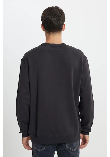 Lee Regular Fit Normal Kesim %100 Pamuk Bisiklet Yaka Antrasit Sweatshir 001