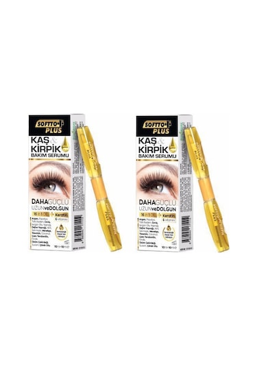 Softto Plus Doğal Kaş ve Kirpik Bakım Serumu 2 x 10 ML