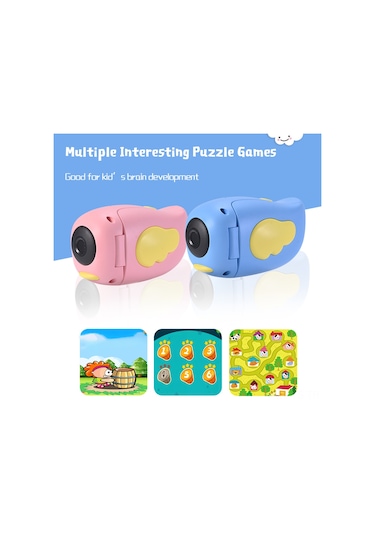 Yunboo Çocuklar İçin Eğlenceli 720p Video Kamera - Otomatik Odaklama Ve 32gb Hafıza Desteği Mavi