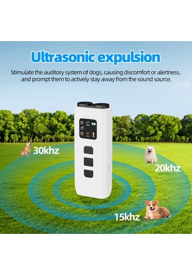 Willowhaven Beyaz Ultimate Dog Trainer: 3x Sonic, 33ft Menzil, Şarj Edilebilir İnsancıl Havlama Kontrol Cihazı